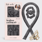 Charcoal Satin Heatless Hair Curler Bundle