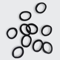 Black Ribbed Hair Elastics