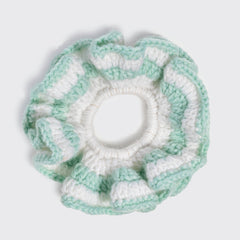 Seafoam Blue Crochet Scrunchie