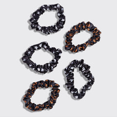 Ghosts & Pumpkins Ruched Satin Scrunchies 5pc Set