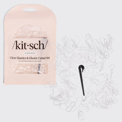 Clear & Black No-Snag Elastics 200pcs & Cutter Set