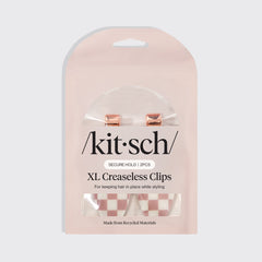 XL Terracotta Checker Creaseless Clips 2pc Set