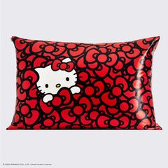 Kitsch x Hello Kitty Satin Pillowcase in Kitty Bathes in a Sea of Bows