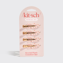 Cherry Print Creaseless Clips 4pc Set
