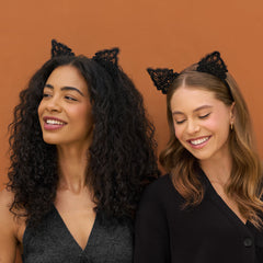 Black Cat Lace Headband & Mask