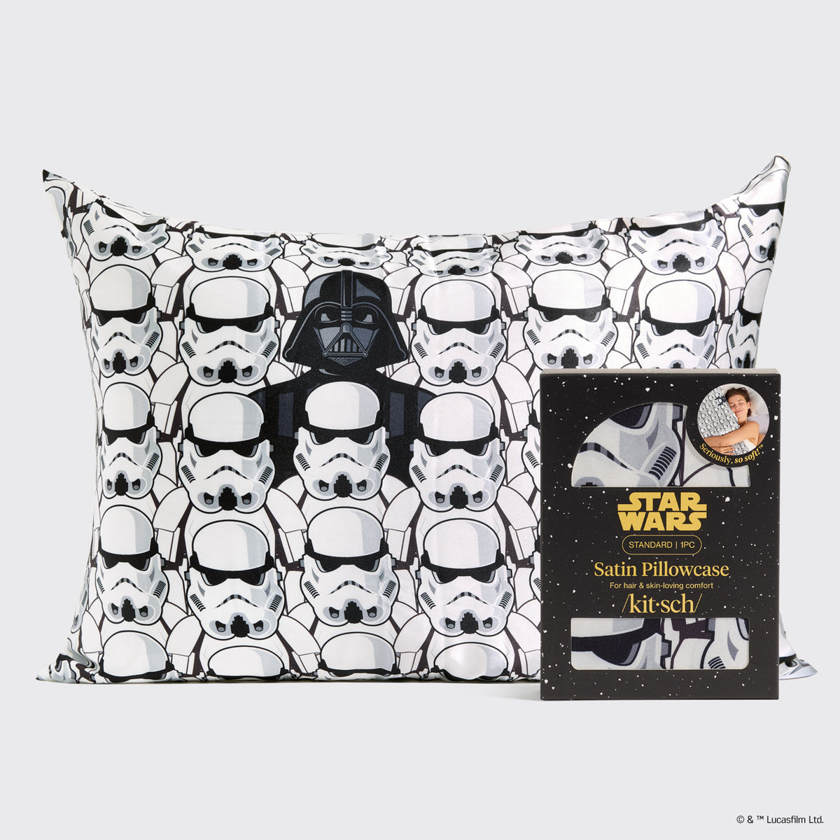 Star Wars™ & Kitsch Satin Pillowcase in Darth Vader & Stormtroopers 4 Pack