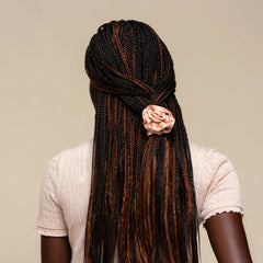 Terracotta Rosette Ruched Satin Scrunchies
