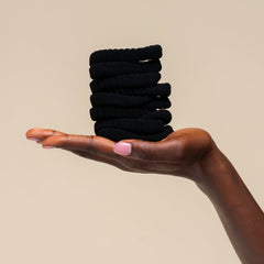 Black Ribbed Hair Elastics