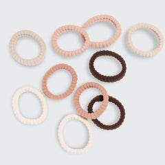 Blush Ribbed Hair Elastics