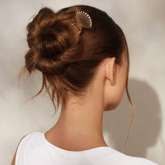 Metal Clam Shell French Hair Pin - Gold