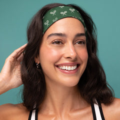 Cream, Court Green & Navy Blue Active Headbands 3pc Set