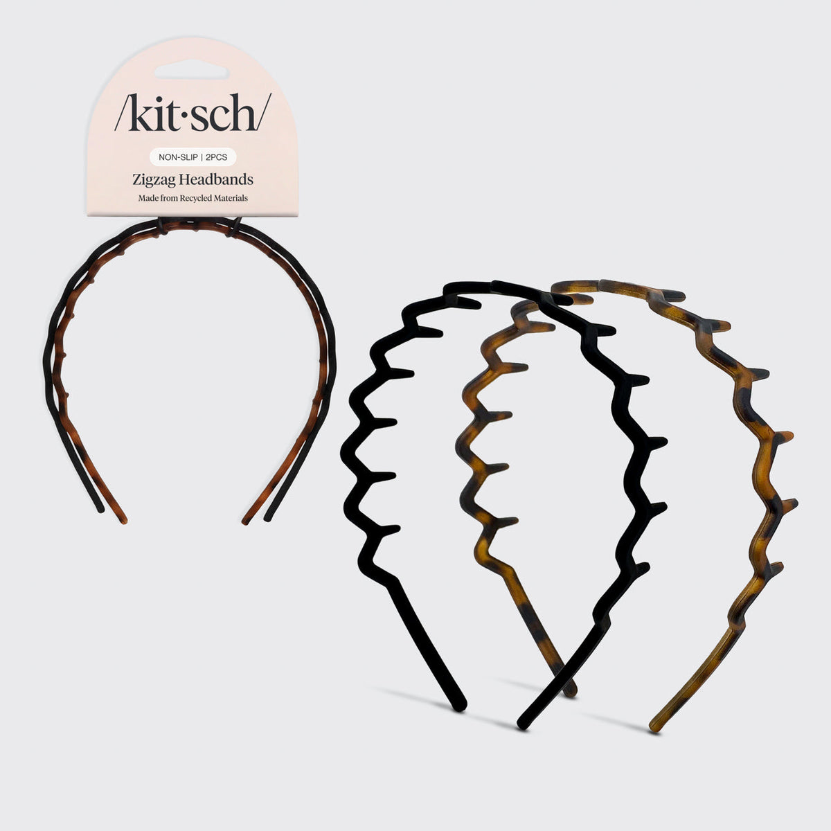 Black & Tort Zig Zag Headbands 2pc Set
