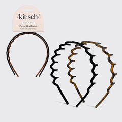 Black & Tort Zig Zag Headbands 2pc Set