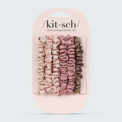 Terracotta Ultra Petite Satin Scrunchies 6pc Set