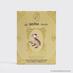 Kitsch x Harry Potter Satin Wrapped Hair Towel in Hufflepuff