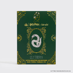 Kitsch x Harry Potter Satin Wrapped Hair Towel in Slytherin