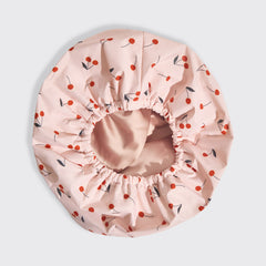 Cherry Print Satin Shower Cap